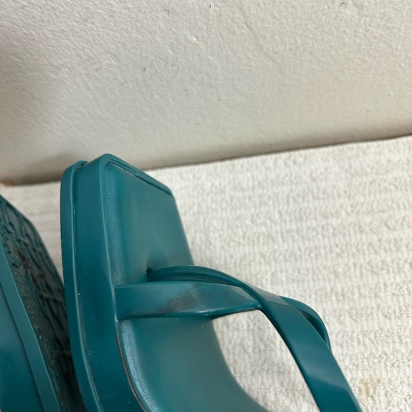 Melissa dark Green Minimalist heels Sandals with Square Toe Sz 5 - Picture 6 of 9